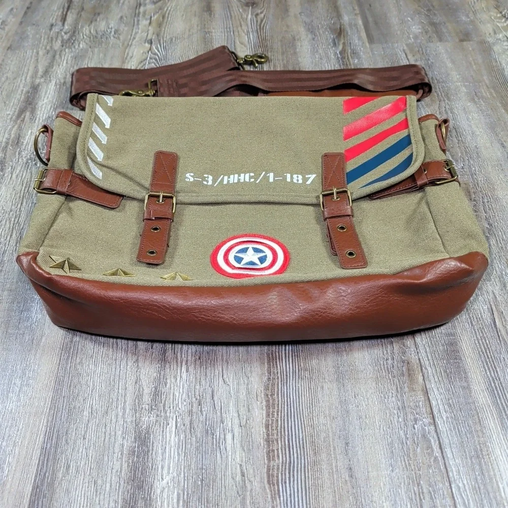 Vintage Inspired Marvel Captain America Civil War Superhero Messenger Laptop Bag
